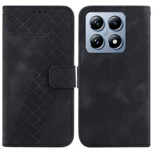 For Xiaomi 14T Pro Seven-shaped Embossed Leather Phone Case(Black)