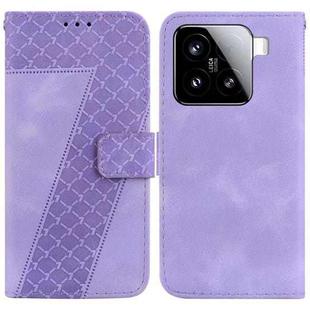 For Xiaomi 15 Seven-shaped Embossed Leather Phone Case(Purple)
