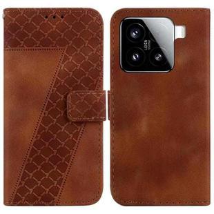 For Xiaomi 15 Seven-shaped Embossed Leather Phone Case(Brown)