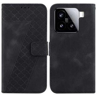 For Xiaomi 15 Seven-shaped Embossed Leather Phone Case(Black)