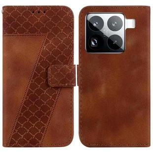 For Xiaomi 15 Pro Seven-shaped Embossed Leather Phone Case(Brown)