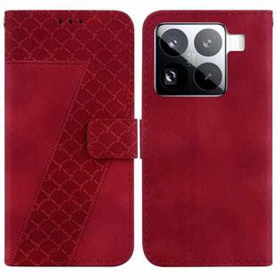 For Xiaomi 15 Pro Seven-shaped Embossed Leather Phone Case(Red)