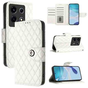 For Infinix Note 30 VIP Rhombic Texture Flip Leather Phone Case with Lanyard(White)