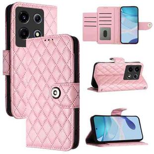 For Infinix Note 30 VIP Rhombic Texture Flip Leather Phone Case with Lanyard(Pink)