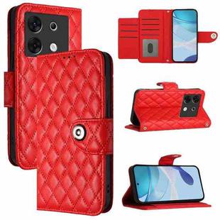 For Infinix Zero 30 5G Rhombic Texture Flip Leather Phone Case with Lanyard(Red)