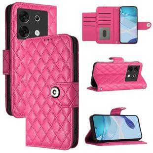 For Infinix Zero 30 5G Rhombic Texture Flip Leather Phone Case with Lanyard(Rose Red)