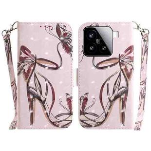 For Xiaomi 15 3D Colored Flip Leather Phone Case(Butterfly High-heeled)