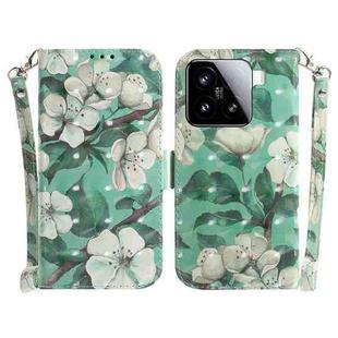 For Xiaomi 15 3D Colored Flip Leather Phone Case(Watercolor Flower)