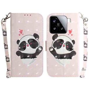 For Xiaomi 15 3D Colored Flip Leather Phone Case(Heart Panda)