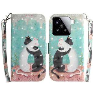 For Xiaomi 15 3D Colored Flip Leather Phone Case(Black White Cat)