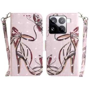 For Xiaomi 15 Pro 3D Colored Flip Leather Phone Case(Butterfly High-heeled)