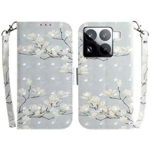 For Xiaomi 15 Pro 3D Colored Flip Leather Phone Case(Magnolia)