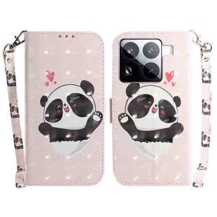For Xiaomi 15 Pro 3D Colored Flip Leather Phone Case(Heart Panda)