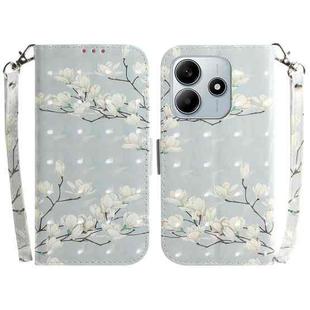 For Redmi Note 14 5G 3D Colored Flip Leather Phone Case(Magnolia)