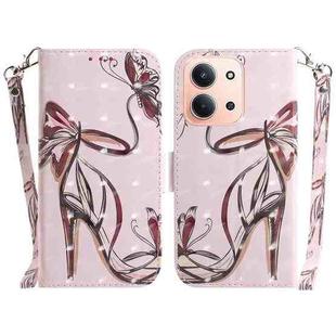 For Redmi 15C 4G 173.1mm / 15C 5G 173.1mm 3D Colored Flip Leather Phone Case(Butterfly High-heeled)