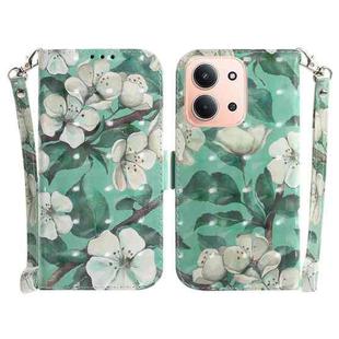 For Redmi 15C 4G 173.1mm / 15C 5G 173.1mm 3D Colored Flip Leather Phone Case(Watercolor Flower)