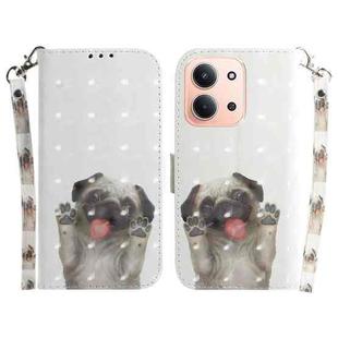 For Redmi 15C 4G 173.1mm / 15C 5G 173.1mm 3D Colored Flip Leather Phone Case(Pug)
