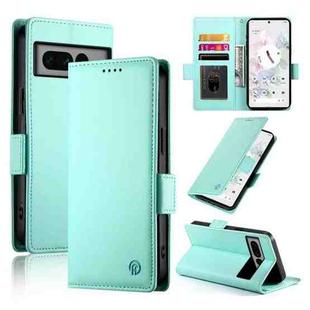 For Google Pixel 7 Pro Side Buckle Magnetic Frosted Leather Phone Case(Mint Green)