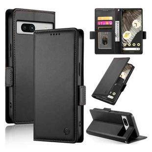 For Google Pixel 7a Side Buckle Magnetic Frosted Leather Phone Case(Black)