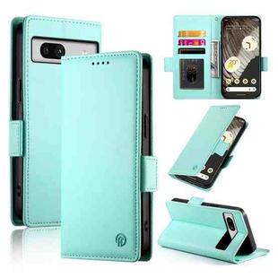 For Google Pixel 7a Side Buckle Magnetic Frosted Leather Phone Case(Mint Green)