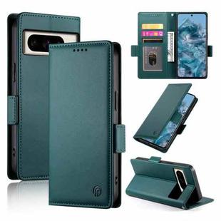 For Google Pixel 8 Pro Side Buckle Magnetic Frosted Leather Phone Case(Dark Green)