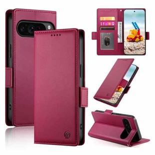 For Google Pixel 9 Pro Side Buckle Magnetic Frosted Leather Phone Case(Wine Red)