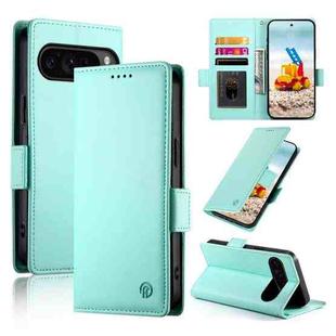 For Google Pixel 9 Pro Side Buckle Magnetic Frosted Leather Phone Case(Mint Green)