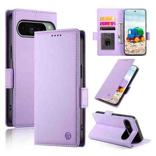For Google Pixel 9 Side Buckle Magnetic Frosted Leather Phone Case(Purple)