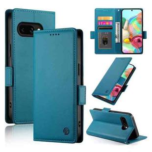 For Google Pixel 9a Side Buckle Magnetic Frosted Leather Phone Case(Blue)