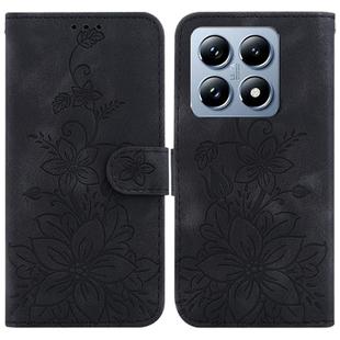 For Xiaomi 14T Lily Embossed Leather Phone Case(Black)