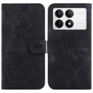 For Xiaomi Redmi K70 / K70 Pro Lily Embossed Leather Phone Case(Black)