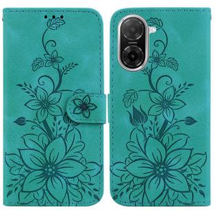 For Redmi A5 4G 173.3mm Lily Embossed Leather Phone Case(Green)