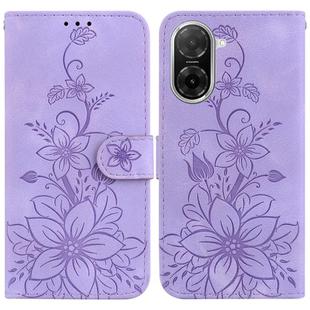 For Redmi A5 4G 173.3mm Lily Embossed Leather Phone Case(Purple)