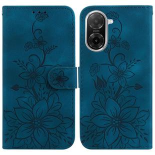 For Redmi A5 4G 173.3mm Lily Embossed Leather Phone Case(Dark Blue)