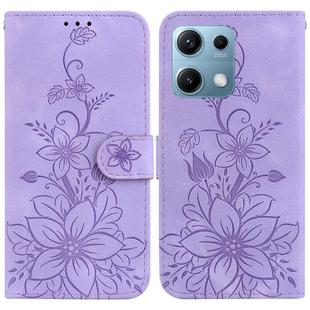 For Redmi Note 14S 4G Lily Embossed Leather Phone Case(Purple)