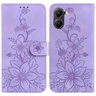 For Redmi Turbo 4 / Xiaomi Poco X7 Pro Lily Embossed Leather Phone Case(Purple)