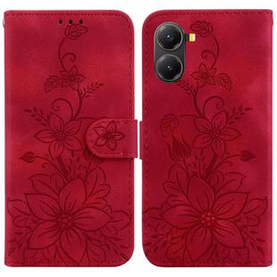 For Redmi Turbo 4 / Xiaomi Poco X7 Pro Lily Embossed Leather Phone Case(Red)