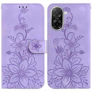 For Redmi A5 4G 171.7mm Lily Embossed Leather Phone Case(Purple)