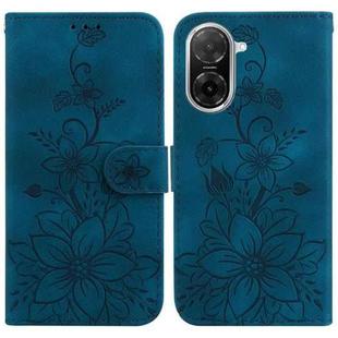 For Redmi A5 4G 171.7mm Lily Embossed Leather Phone Case(Dark Blue)