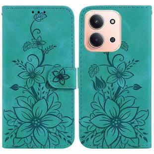 For Redmi 15C 4G 173.1mm / 15C 5G 173.1mm Lily Embossed Leather Phone Case(Green)