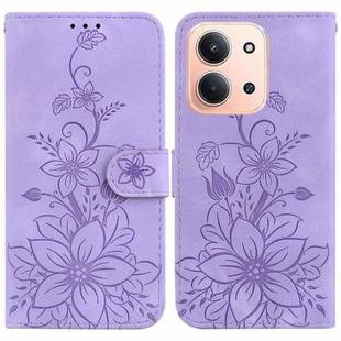 For Redmi 15C 4G 173.1mm / 15C 5G 173.1mm Lily Embossed Leather Phone Case(Purple)