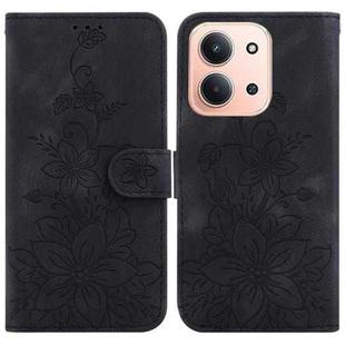 For Redmi 15C 4G 173.1mm / 15C 5G 173.1mm Lily Embossed Leather Phone Case(Black)
