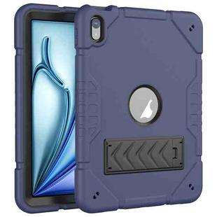 For iPad Air 11 2025 / 2024 Armor Holder Silicone Hybrid PC Tablet Case(Navy Blue Black)