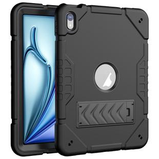 For iPad Air 11 2025 / 2024 Armor Holder Silicone Hybrid PC Tablet Case(Black)