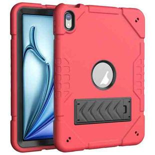 For iPad Air 11 2025 / 2024 Armor Holder Silicone Hybrid PC Tablet Case(Red Black)