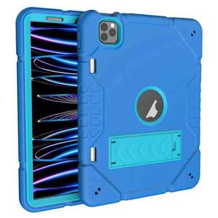 For iPad Pro 11 2022 / 2021 / 2020 Armor Holder Silicone Hybrid PC Tablet Case(Blue)
