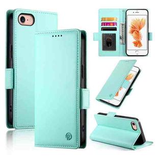 For iPhone SE 2022 / SE 2020 / 8 Side Buckle Magnetic Frosted Leather Phone Case(Mint Green)