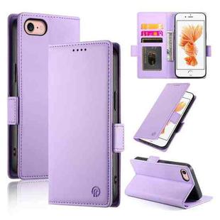 For iPhone SE 2022 / SE 2020 / 8 Side Buckle Magnetic Frosted Leather Phone Case(Purple)