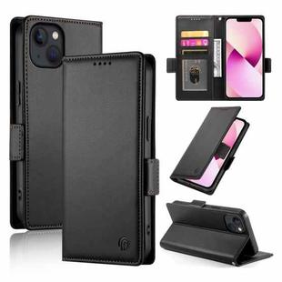 For iPhone 13 Side Buckle Magnetic Frosted Leather Phone Case(Black)