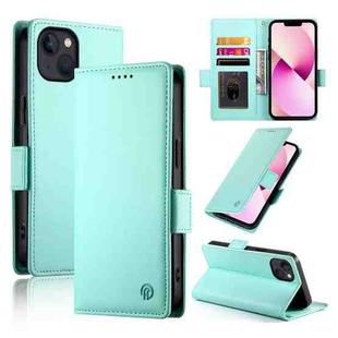 For iPhone 13 Side Buckle Magnetic Frosted Leather Phone Case(Mint Green)